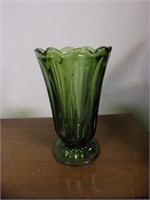 8-1/2" T Green Glass Vase