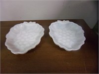2 Milk Glass Plates