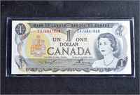 CRISP 1973 $1 CANADA DOLLAR BILL BANK NOTE