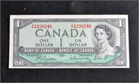 CRISP HIGH GRADE Canada 1967 $1 BILL BANK NOTE