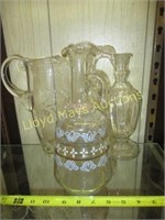 3pc Glass Pitcher & Decanters