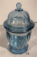 Vintage Blue Glass Apothecary Jar