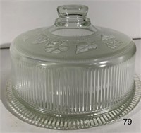 Vintage Glass Cake Plate & Dome