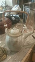 Hoehn Pottery tall teapot with bamboo handle