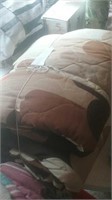 King size quilted comforter and brown tan and