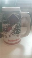 Budweiser holiday Stein with the beer wagon