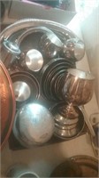 Flat of miscellaneous Silver Plate and stainless