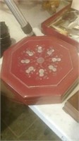 Octagonal jewelry box with mother-of-pearl look