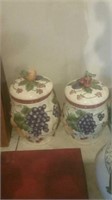 3 piece grape themed canister set