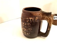 MUG WITH WHISTLE & 2 WOODEN NUTCRACKERS