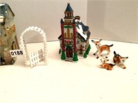 MISC. CHRISTMAS-BUILDINGS-FAWNS-HORSE & WAGON