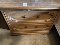 Two Drawer Wooden Nightstand