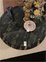 Round Marble Table w/ Glass cover