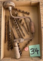 Antique Wooden Auger Set