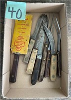 Box of Cleaver & Primitive Knives