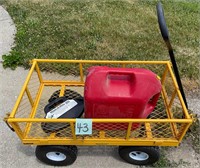 Wire Mesh Pull Lawn Cart 36 x 18, Heavy Duty