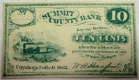 1862 Summit County Bank OH 10¢ Fractional Currency