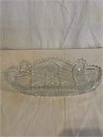 VINTAGE CUT GLASS RELISH DISH