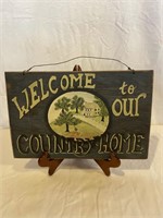 WOOD PAINTED "COUNTRY HOME" WALL SIGN