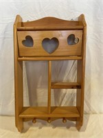 COUNTRY STYLE WALL SHELF HANGER WITH HEARTS
