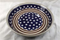 Polish Pottery handmade $th of July Serving Bowl