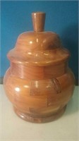 Beautiful wooden container with lid 6 in tall