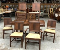 Antique Walnut Table & 6 Chairs