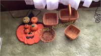 Halloween items and Longaberger baskets