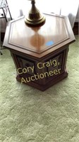 Octagon end table with storage