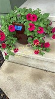 10" flower pot and flowers