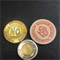 Wooden Nickel & Deal - No Deal coin