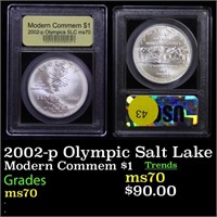 2002-p Olympic Salt Lake Modern Commem $1 Graded m