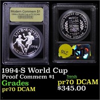1994-S World Cup Proof Commem $1 Graded GEM++ Proo