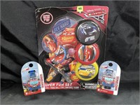 LOT OF 2 CHIDS TRANSFORMERS WATCHES PLUS CARS SET