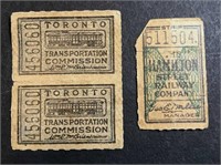 Vintage Bus & Railway Tickets Toronto - Hamilton