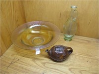 Glass Bowl, Pitcher & Tea Pot