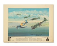 Pappy Boyington, Bob Carlin Signed Litho 473/500