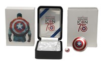 2016 Fiji $2 Silver Marvel Captain America Proof