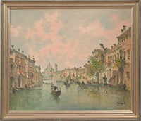Oil on Canvas of Venice by Giovanni Riva
