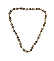 14K Gold and Tiger Eye Necklace