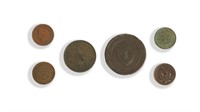 6 Copper Tokens & Coins inc. Civil War Patriotic
