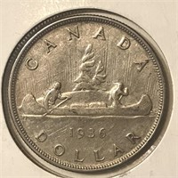 1936 Silver Dollar Canadian