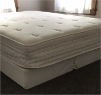 Set of two twin box springs and queen mattress