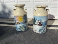 HAND PAINTED MILK CANISTERS