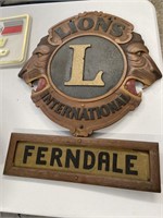 FERNDALE LIONS INTERNATIONAL SIGN