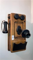 Antique Oak wall phone