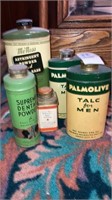 Lot of vintage bath product tins 5 pcs