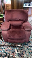 Wine microfiber rocker recliner