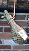 Brass basket weave powder horn