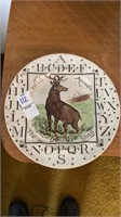 English pottery ABC the stag plate hallmarked